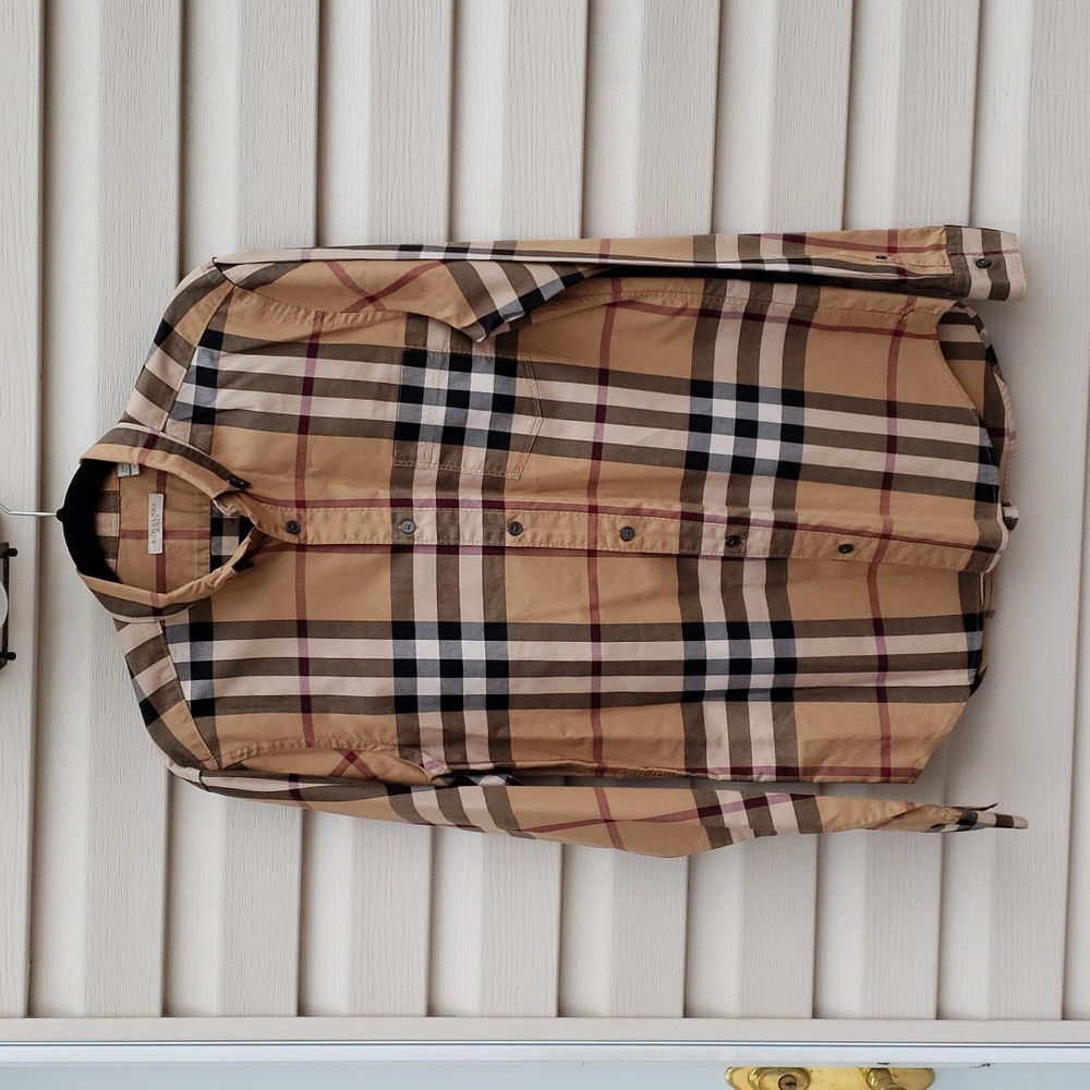 BURBERRY LARGE CHECK PLAID BUTTON-DOWN LONG SLEEVE SHIRT